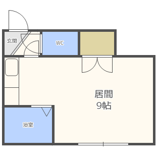 ヒュース美園A(ワンルーム/2階)の間取り写真