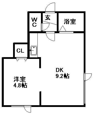 キラメック円山表参道Ⅱ(1DK/3階)の間取り写真
