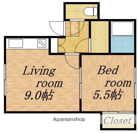 ニュープラム平岸(1LDK/2階)の間取り写真