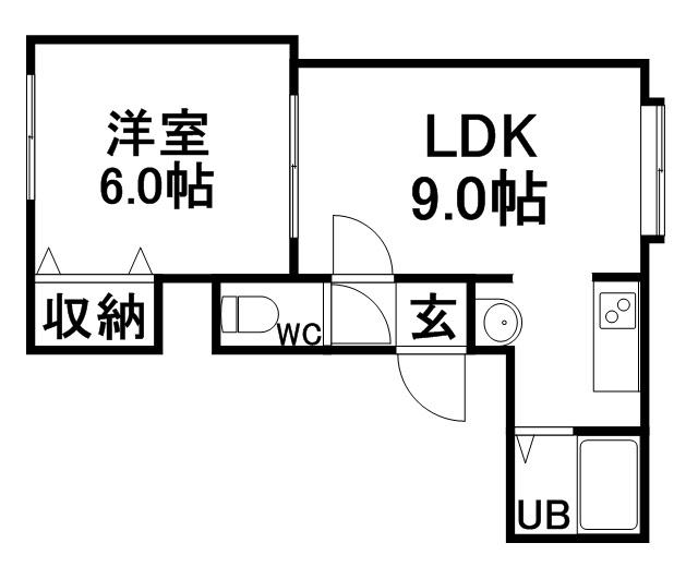 レジデンスアユーナ(1LDK/2階)の間取り写真