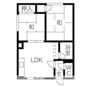 コーポ谷(2DK/2階)の間取り写真