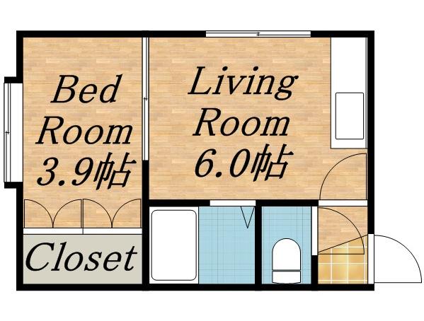 アーバンテラス北26条(1DK/2階)の間取り写真