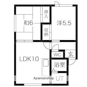 エナージ拓北(2LDK/1階)の間取り写真