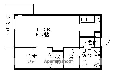 グランメール弘道舘第2(1K/3階)の間取り写真