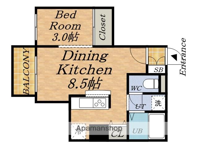 ポートレイト(1DK/7階)の間取り写真