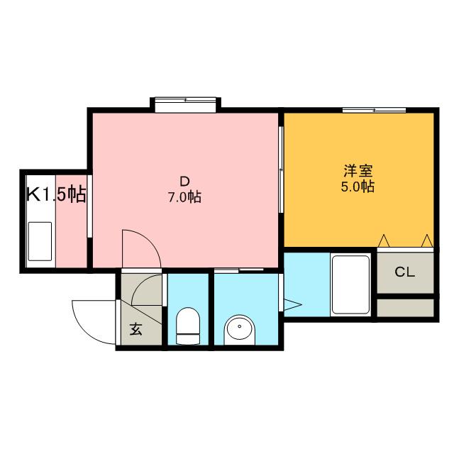 RITZ 2・2(1LDK/3階)の間取り写真