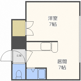 マリオンビスタ美園(1DK/4階)の間取り写真