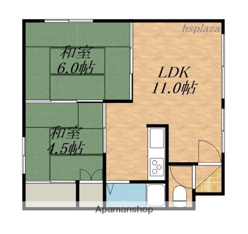 ハイムつきさむ台(2LDK/2階)の間取り写真