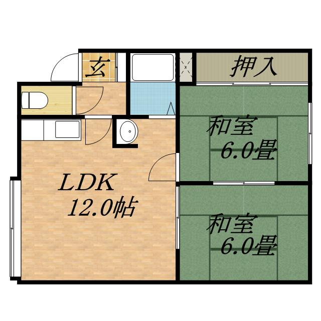 HSハイツ(2LDK/3階)の間取り写真