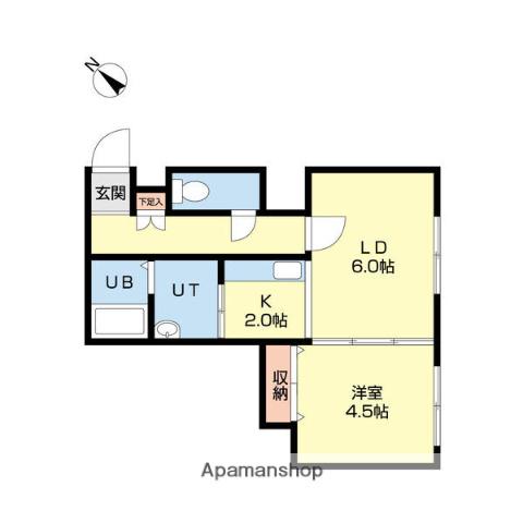 S&S55(1LDK/3階)の間取り写真