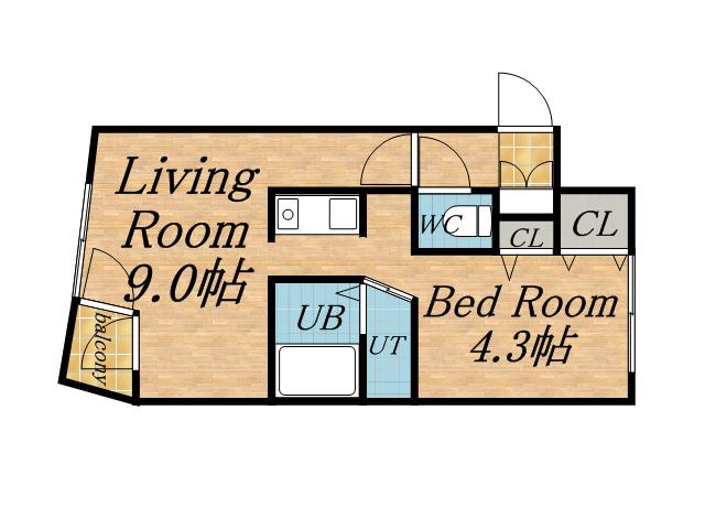 プライムパーク円山公園(1LDK/7階)の間取り写真