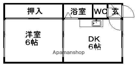 ポッシュビルⅡ(1DK/4階)の間取り写真