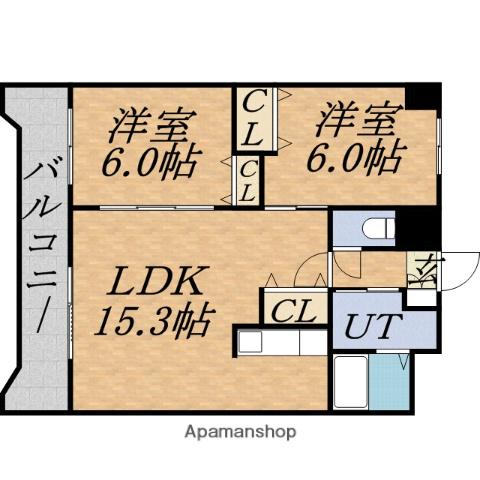 メゾンハマナス(2LDK/1階)の間取り写真