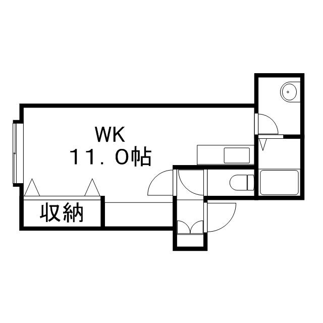 チケン栄通(1K/3階)の間取り写真