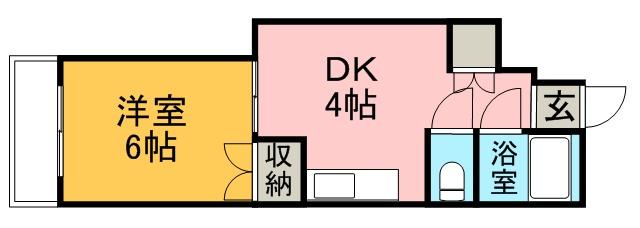 グレース22(1K/4階)の間取り写真