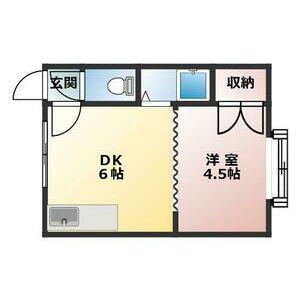 シャトレー平岸Ⅱ(1DK/2階)の間取り写真