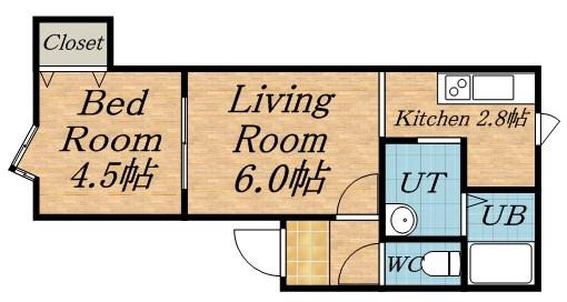エミネンス宮の沢(1DK/3階)の間取り写真