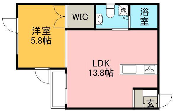 H-CUBEAPARTMENTHOUSE(1LDK/1階)の間取り写真