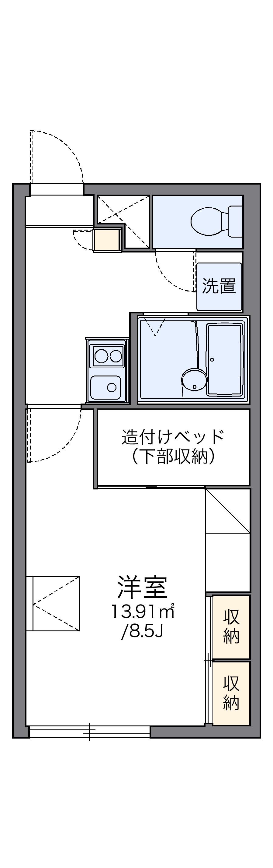 レオパレス美園フェニックス(1K/1階)の間取り写真