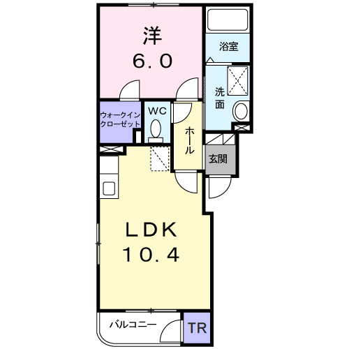 REIZ山の手(1LDK/2階)の間取り写真