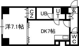 ハイムエルデ(1DK/2階)の間取り写真