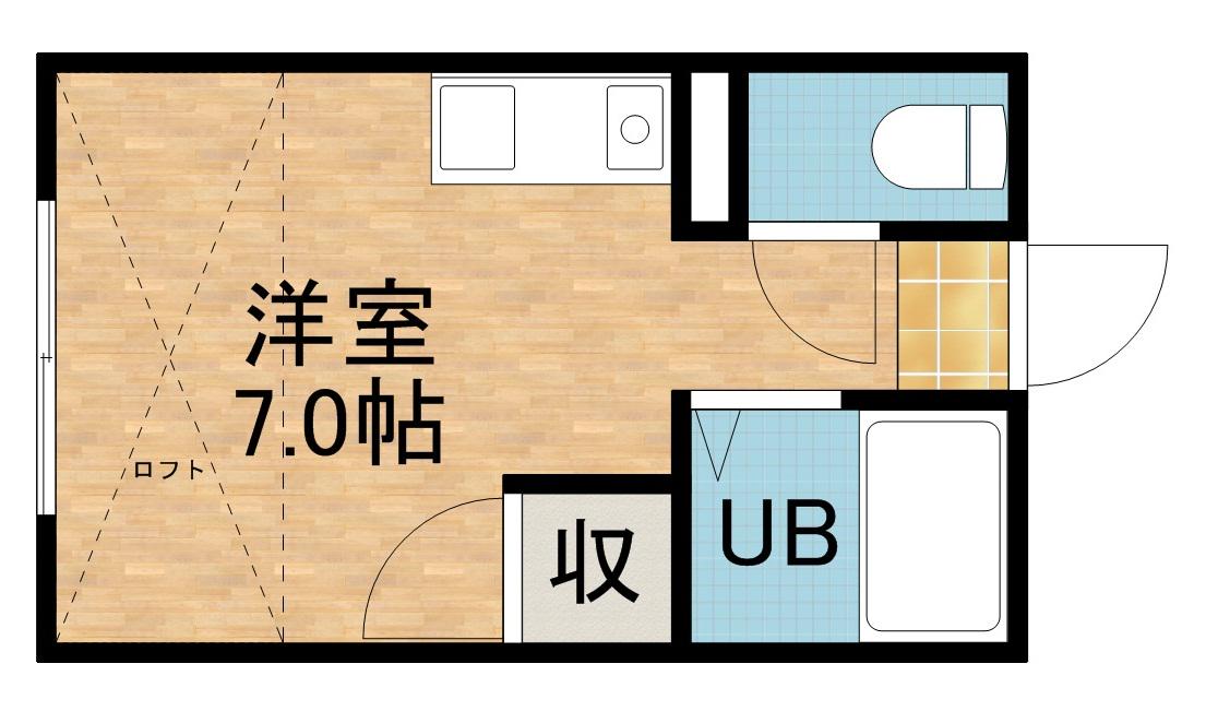 レジデンスオークラ(ワンルーム/2階)の間取り写真