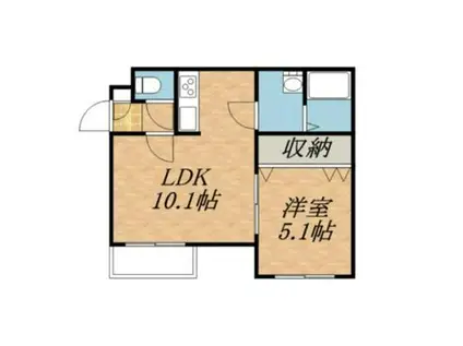 ウエストコースト南平岸(1LDK/2階)の間取り写真