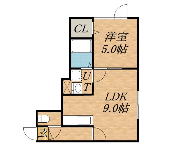 エフ・グランツ(1LDK/1階)の間取り写真