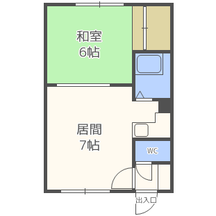 栄マンション(1DK/2階)の間取り写真