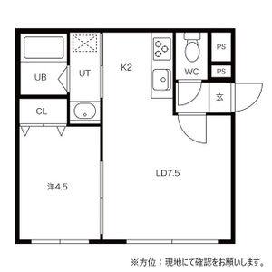NOON澄川(1DK/3階)の間取り写真