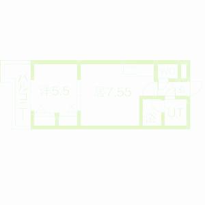 レジデンス高石(1DK/2階)の間取り写真