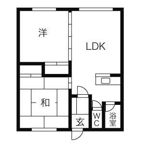 シティーハウス15(2LDK/2階)の間取り写真