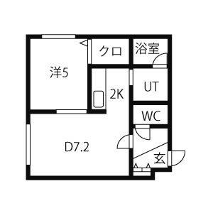 ブランノワール東区役所(1LDK/3階)の間取り写真