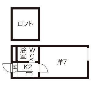 サングレース(1K/2階)の間取り写真
