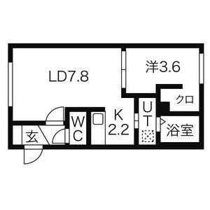 リベルタ桑園(1LDK/1階)の間取り写真