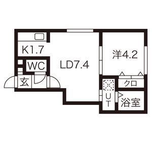 サンレコルトⅠ(1DK/3階)の間取り写真