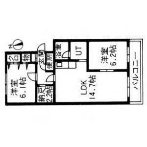 ル・ブランプルミエ(2LDK/4階)の間取り写真