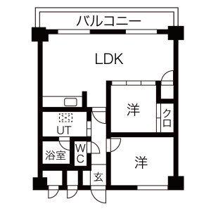 ライオンズマンション澄川第2(2LDK/3階)の間取り写真