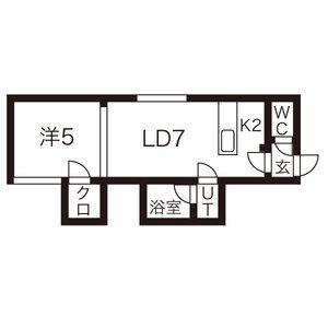 シャネル栄町弐番館(1DK/3階)の間取り写真