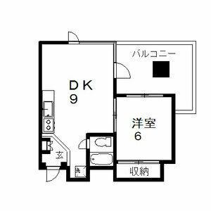 ホワイトテム(1DK/3階)の間取り写真