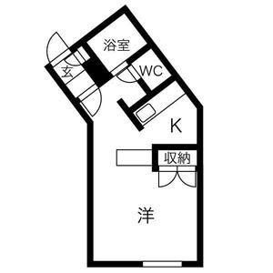 アルファアパル大倉(1K/4階)の間取り写真