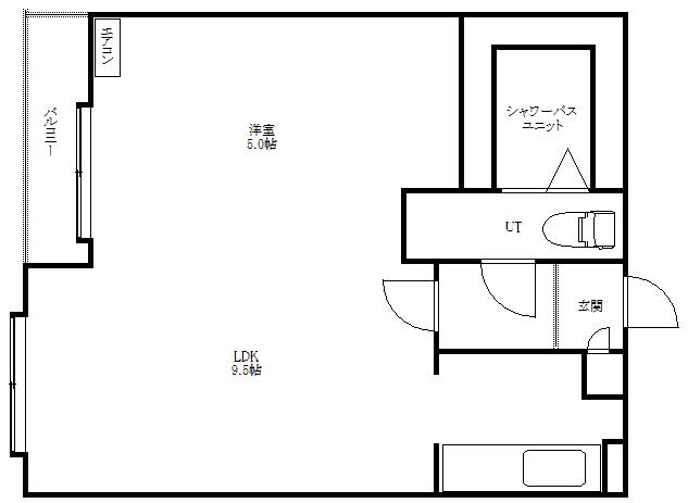 ハウスオブリザ平岸壱番館(1LDK/1階)の間取り写真