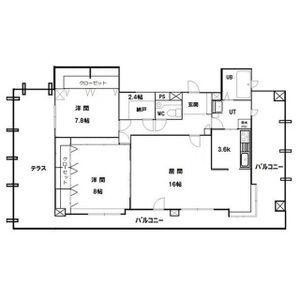 ルネサンス山鼻(2LDK/8階)の間取り写真