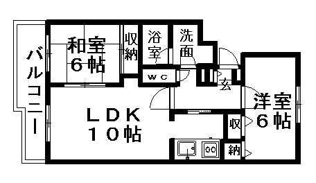 エテル513(2LDK/3階)の間取り写真