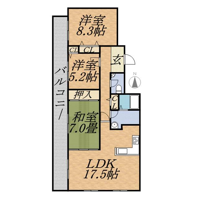 フロムファースト139(3LDK/3階)の間取り写真