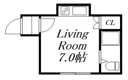 サウスコーポC(ワンルーム/1階)の間取り写真