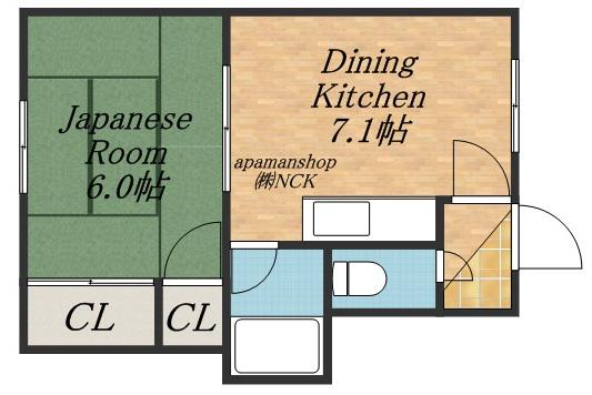 タイガーマンション(1DK/1階)の間取り写真