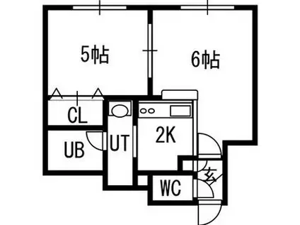 フォレスト美園駅(1LDK/3階)の間取り写真