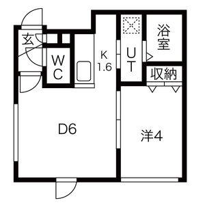 トルペ平岸(1DK/1階)の間取り写真
