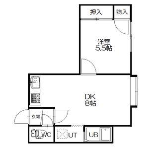 ルナフラッツ(1LDK/2階)の間取り写真